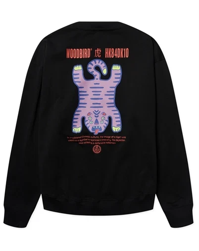Woodbird - WBDuke Tiger Crew Sweatshirt - Black 